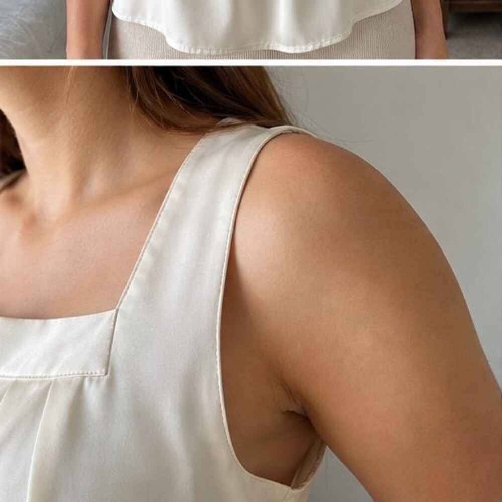 Cream Pleated Blouse - Picture 5 of 6